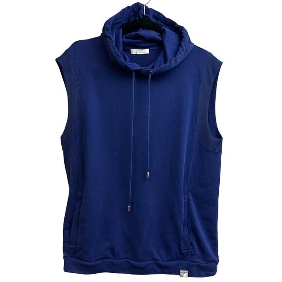Versace Collection Other - Versace Collection Men's Blue Sleeveless Pullover Hoodie Size Large Athleisure